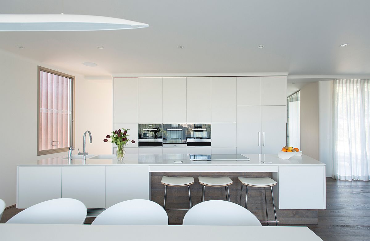 All-white kitchen inside the Aussie home
