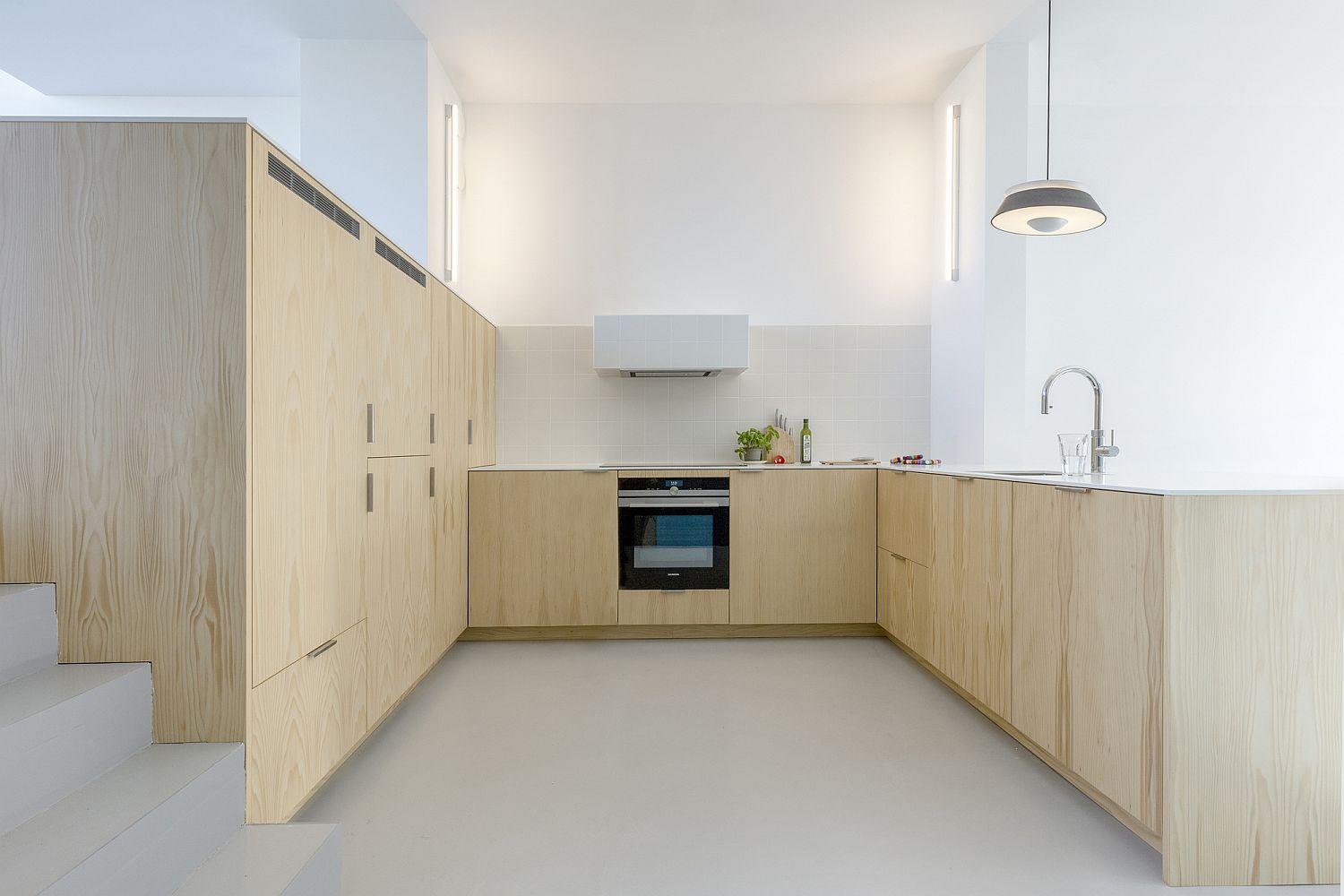 Bright and beautiful wood and white kitchen