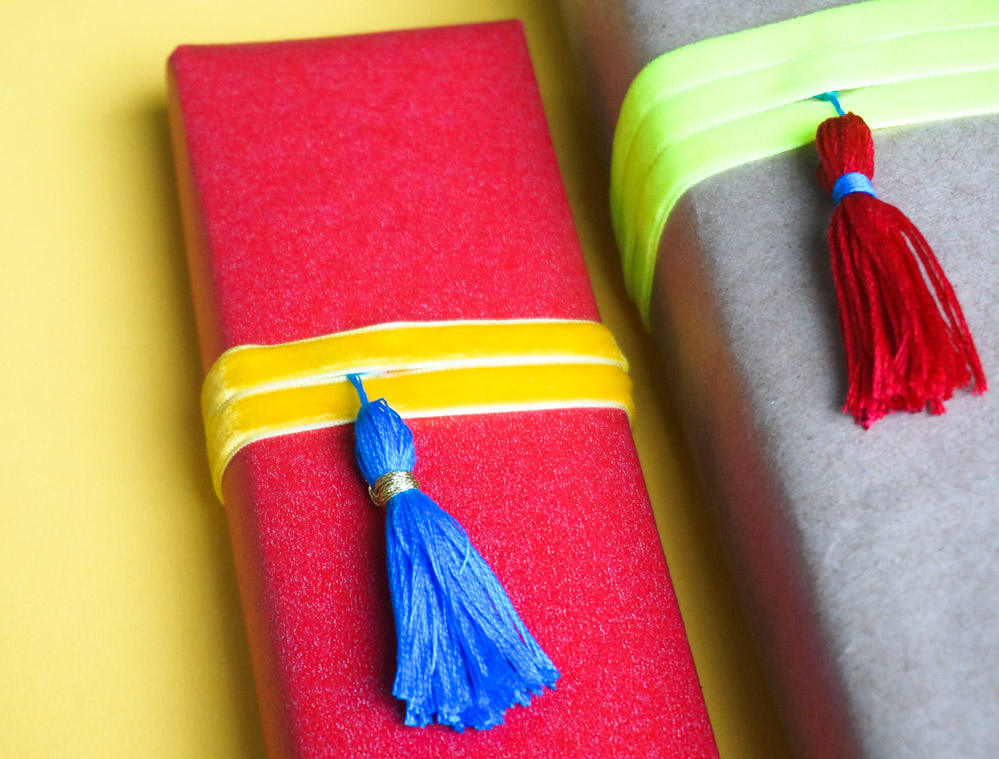 DIY tassels for gift wrap