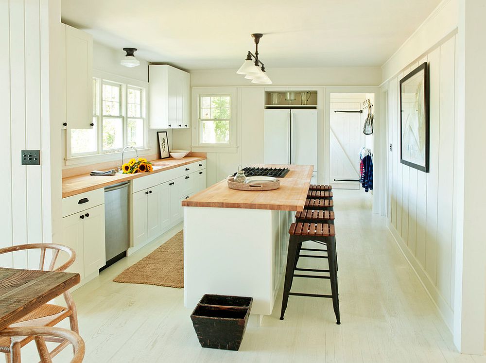 wood and white kitchen design