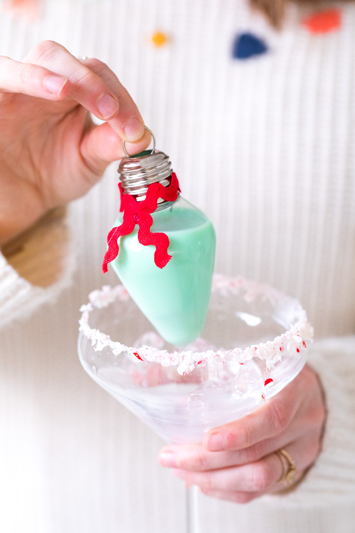 Holiday ornament cocktail idea