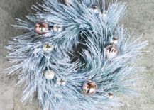 Holiday-wreath-with-silver-and-rose-gold-ball-ornaments-217x155