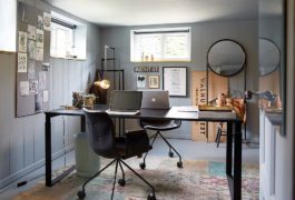 Light Gray Walls For The Stylish Contemporary Home Office 265x180 
