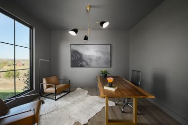 Minimalism Takes Over This Awesome Home Office With Lovely Wooden Table 385x257 