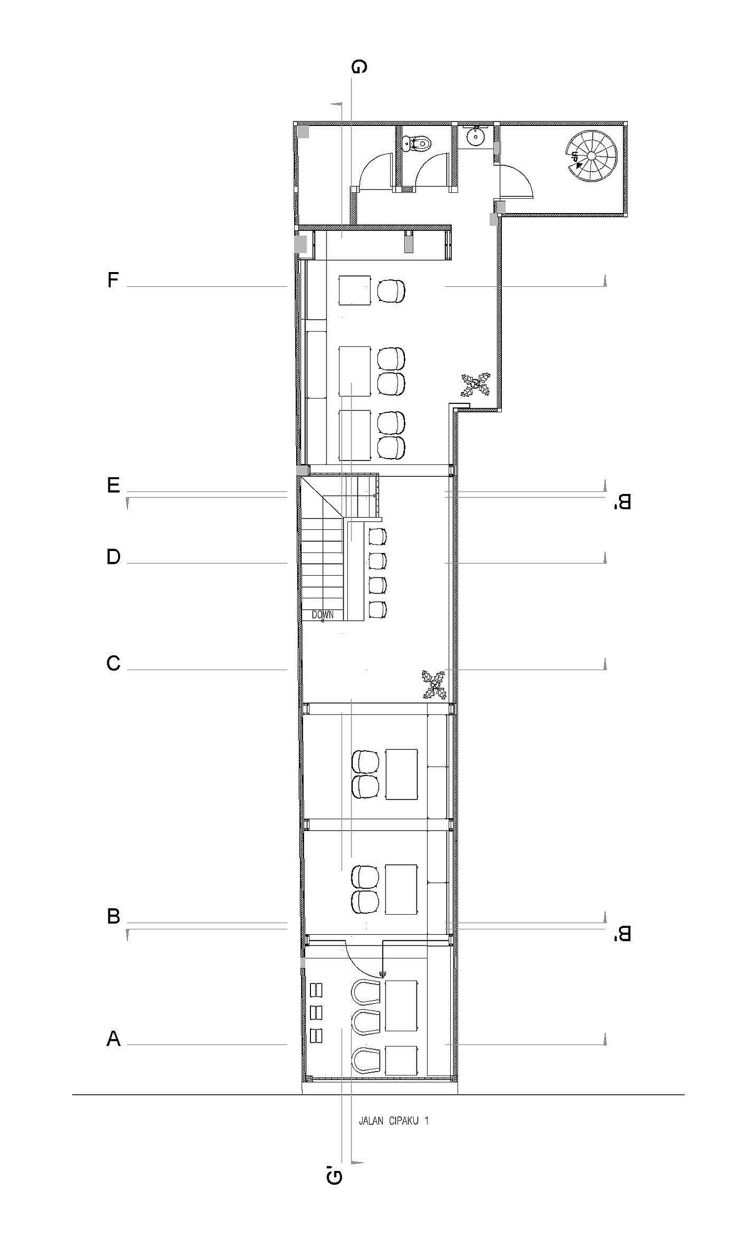 Second floor design plan of Cliq Coffee