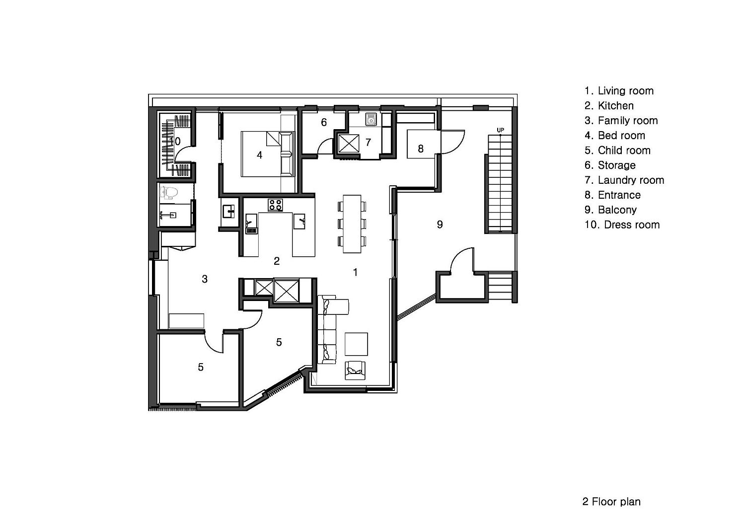 Second level floor plan of Villa Villekulla Café & house