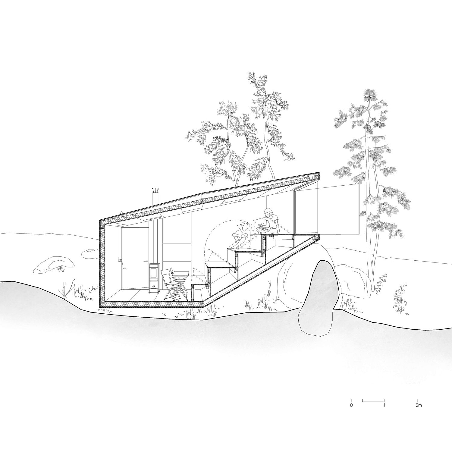 Sectional view of the Forest Retreat