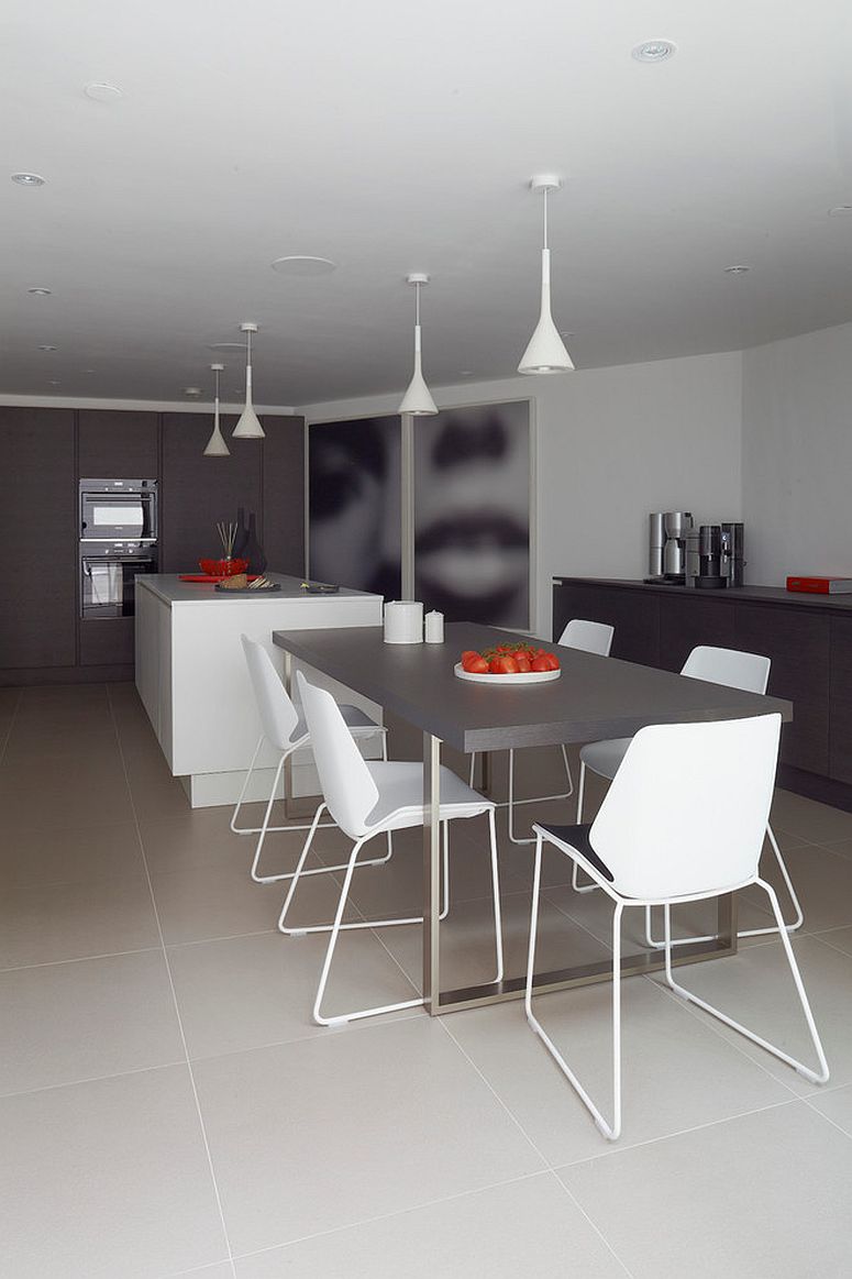Slim-white-pendants-are-perfect-for-the-small-apartment-dining-room-with-contemporary-style