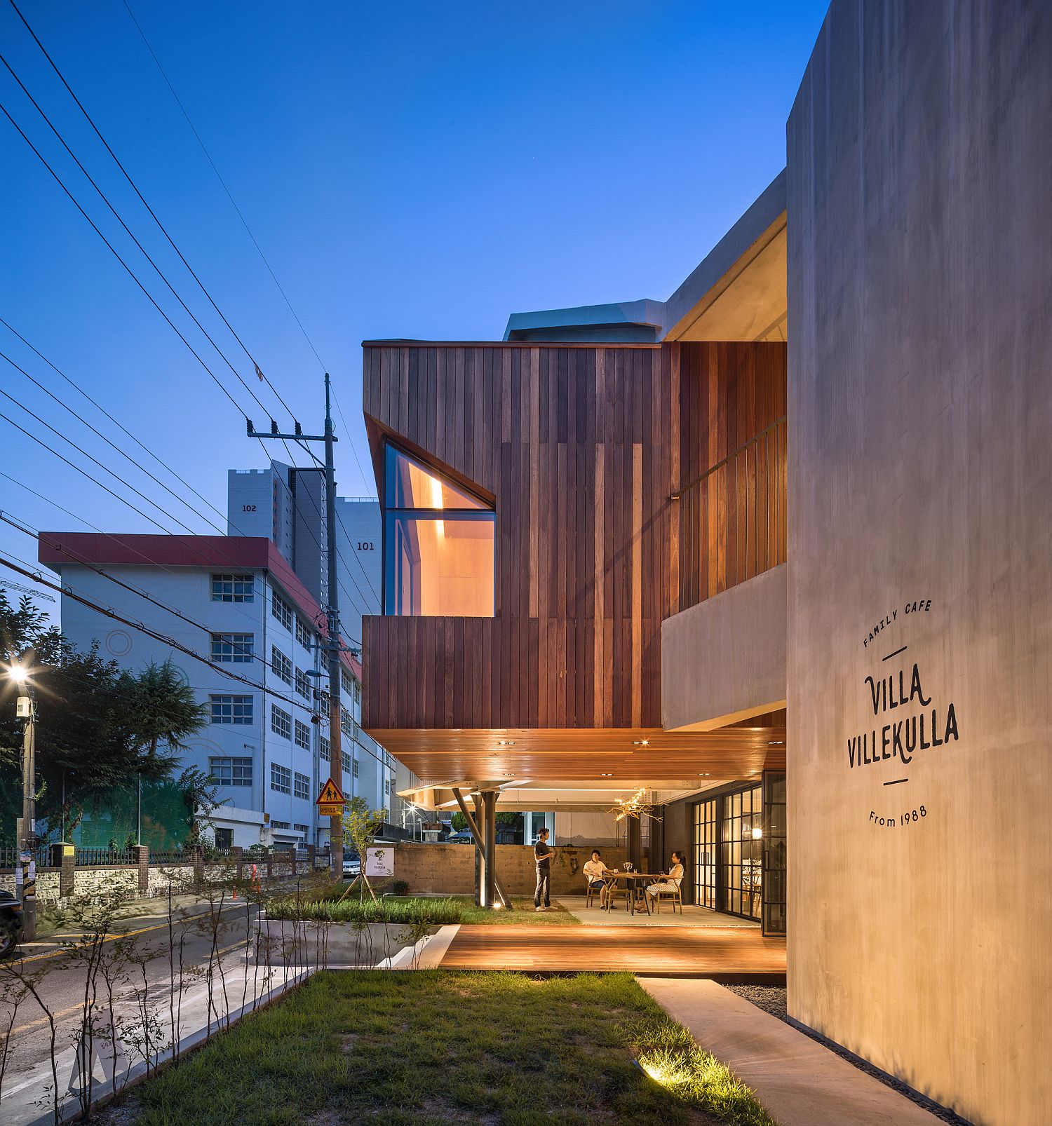 Smart and stylish cafe in South Korea with home above