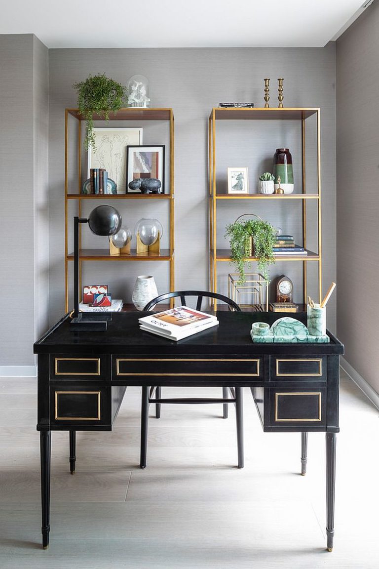 25 Trendy Gray Home Offices Combining Sophistication with Organization ...