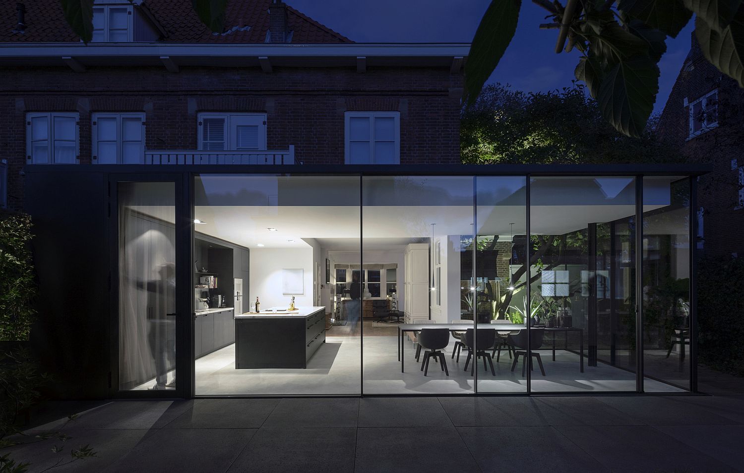 View-of-the-dining-area-and-kitchen-after-sunset