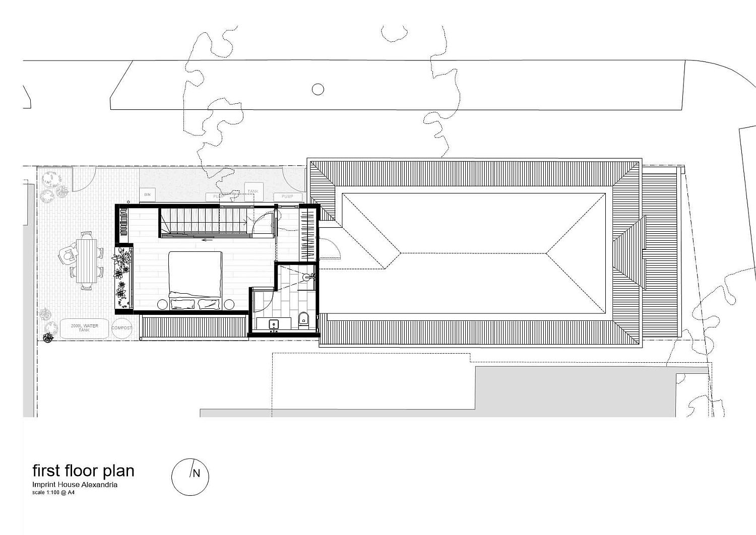 First floor plan of the revamped terrace house in Sydney