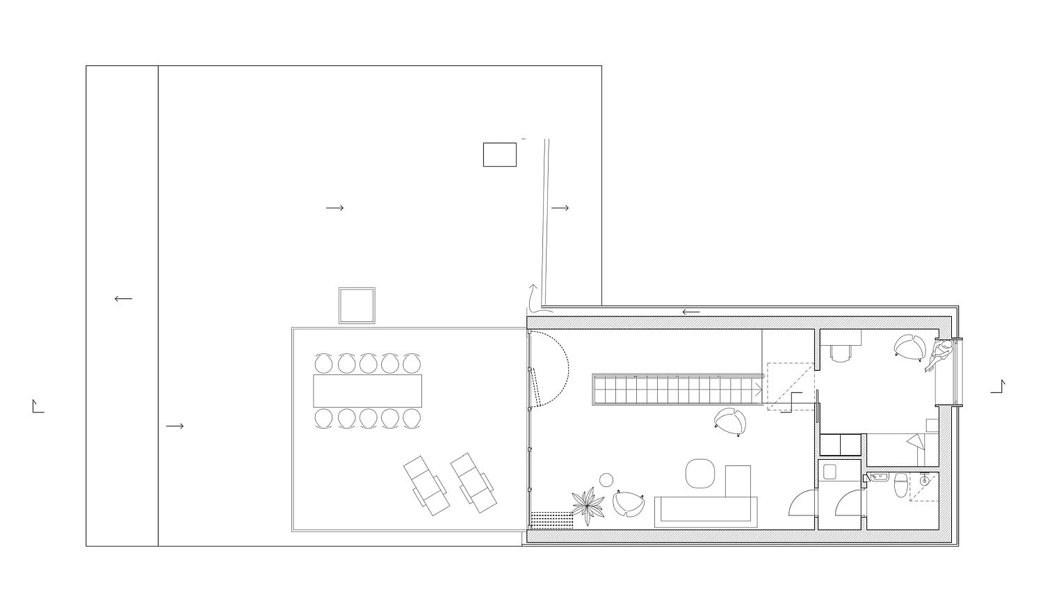 Floor-plan-of-the-lower-level-of-modern-Stockholm-residence