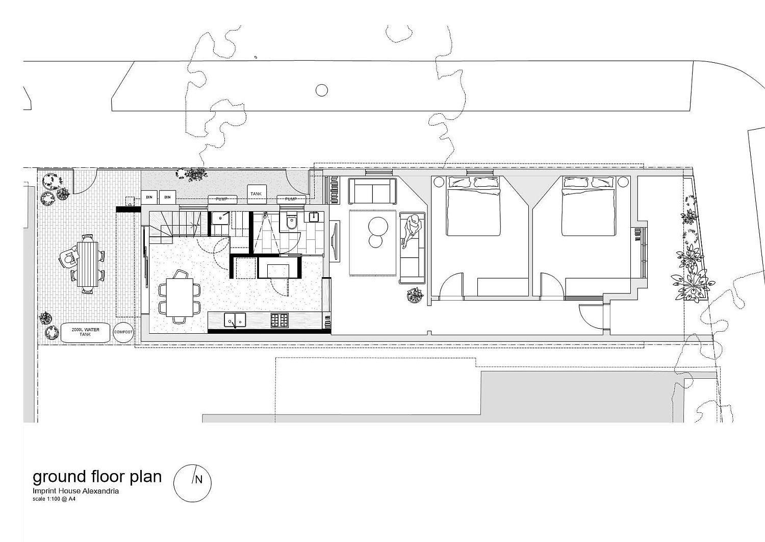 Ground floor plan of the Imprint House