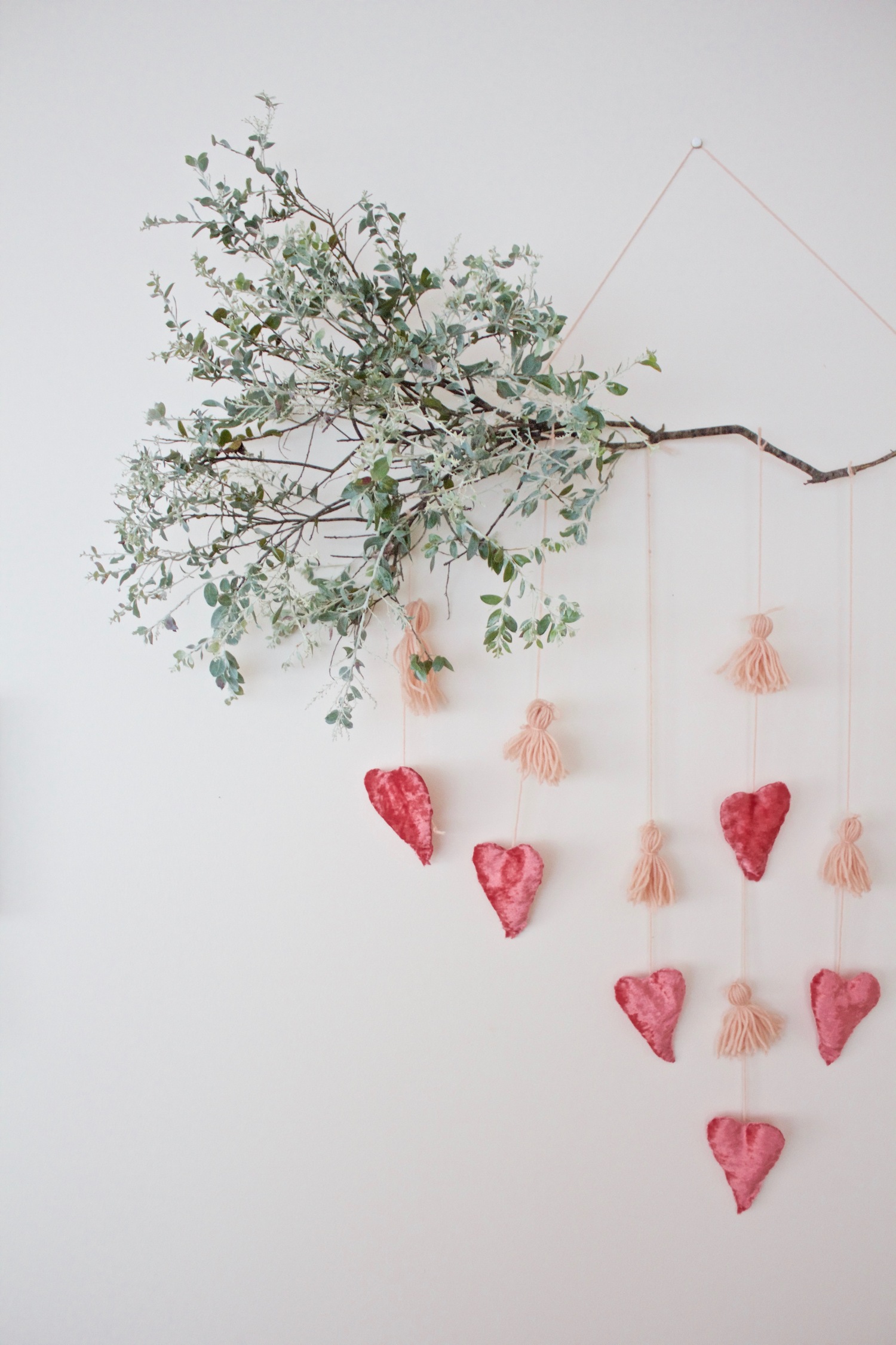 Heart-and-pom-pom-wall-hanging
