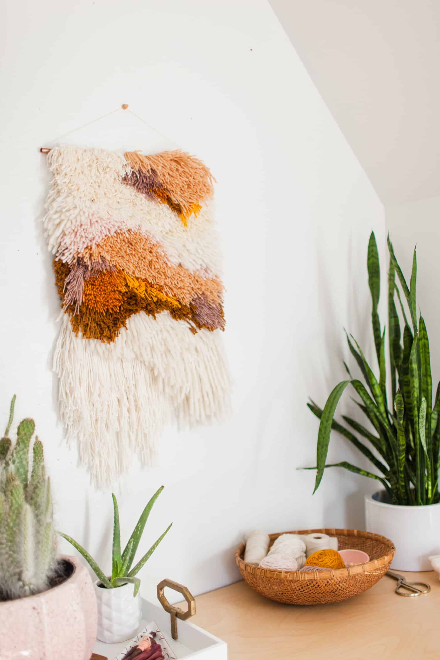 Latch hook wall hanging from A Beautiful Mess