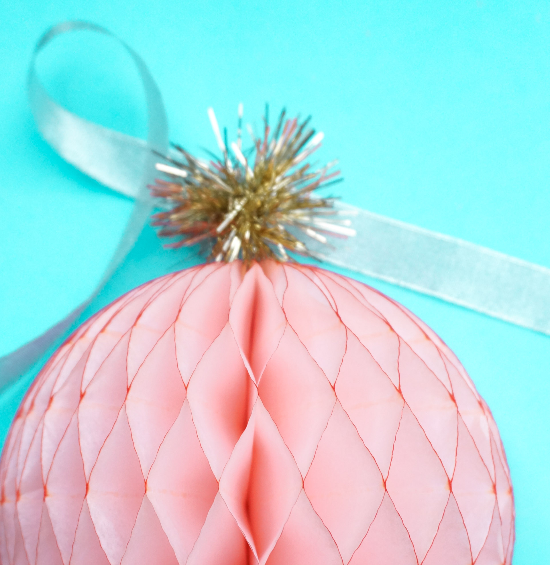 Pink honeycomb ball decor