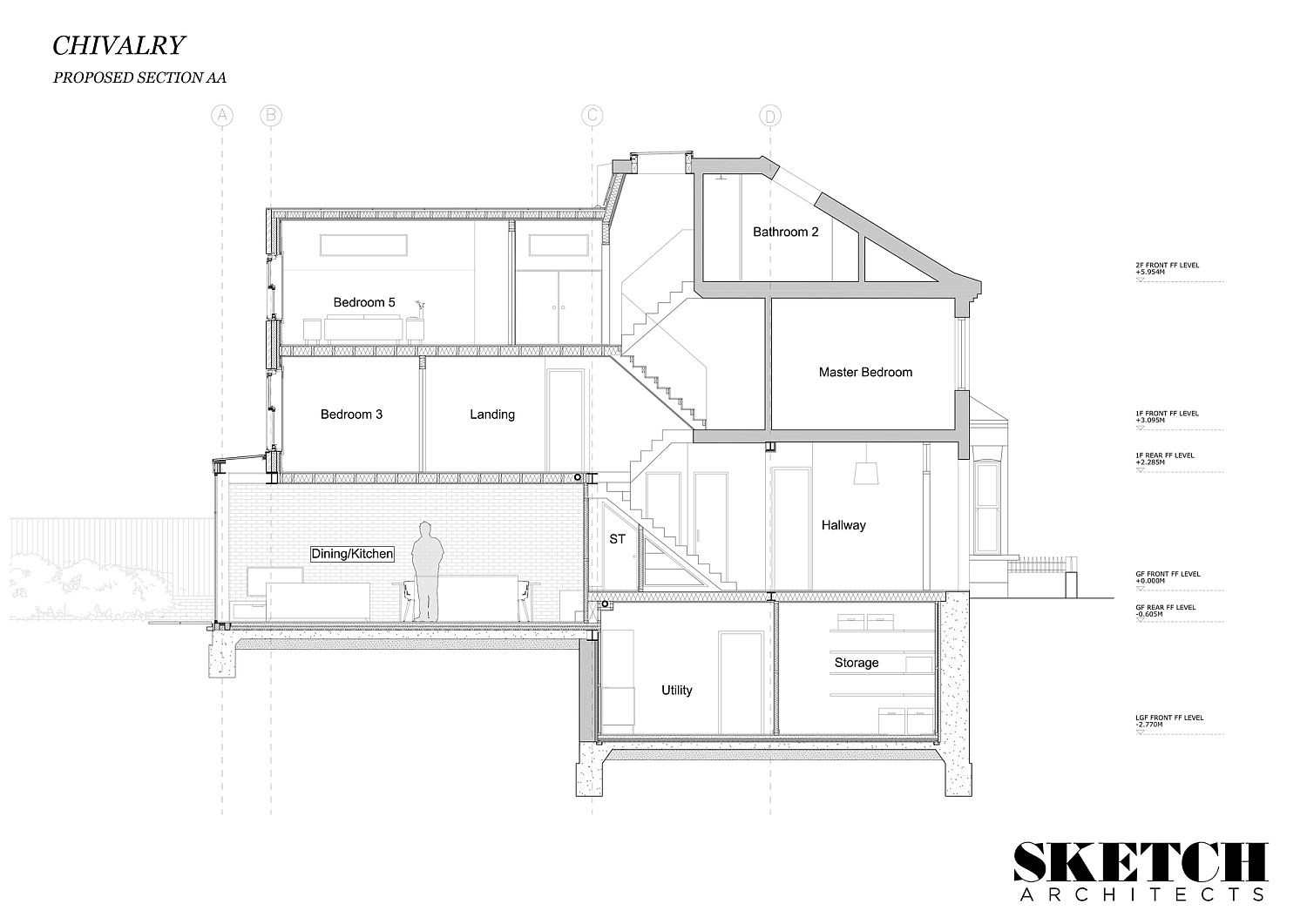 Sectional view of the Chivalry Road House