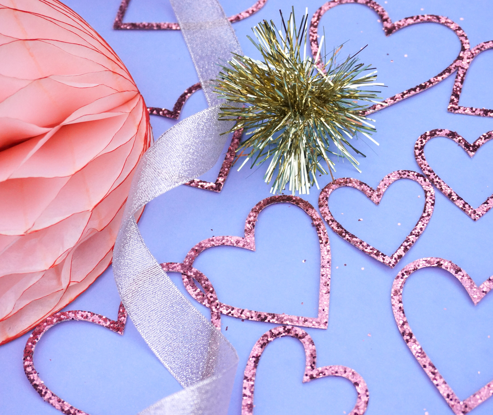 Tinsel adds a sparkling touch to winter and Valentine's Day decor