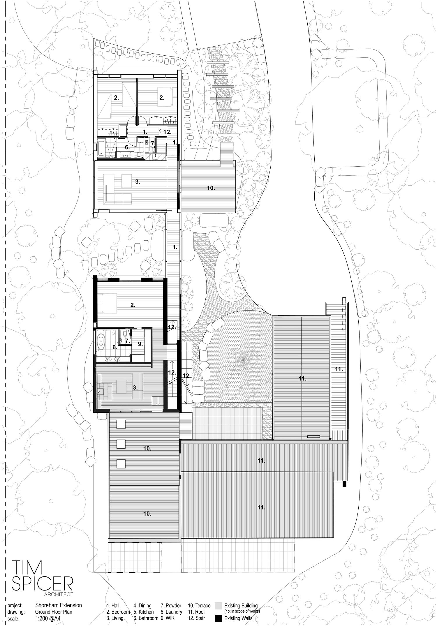 Upper level floor plan filled with bedrooms