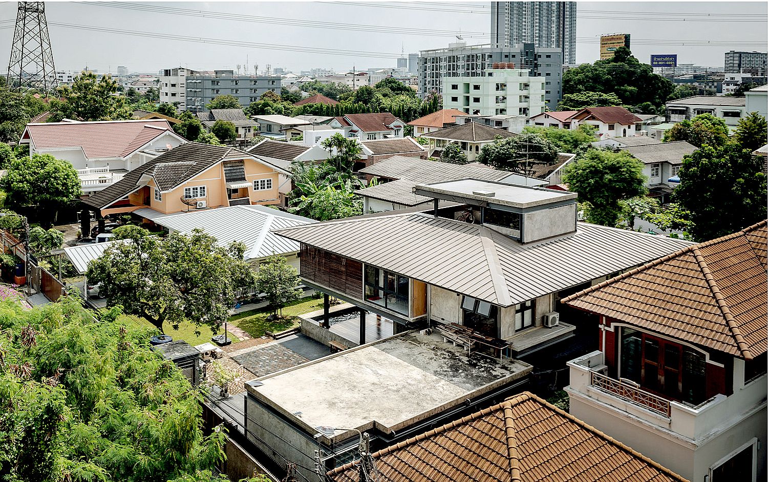 View of House 713 and its top workout level from distance