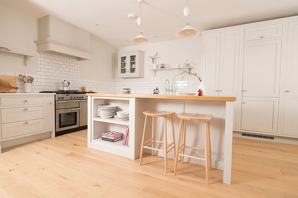 White and wood shaker style kitchen works for everyone!