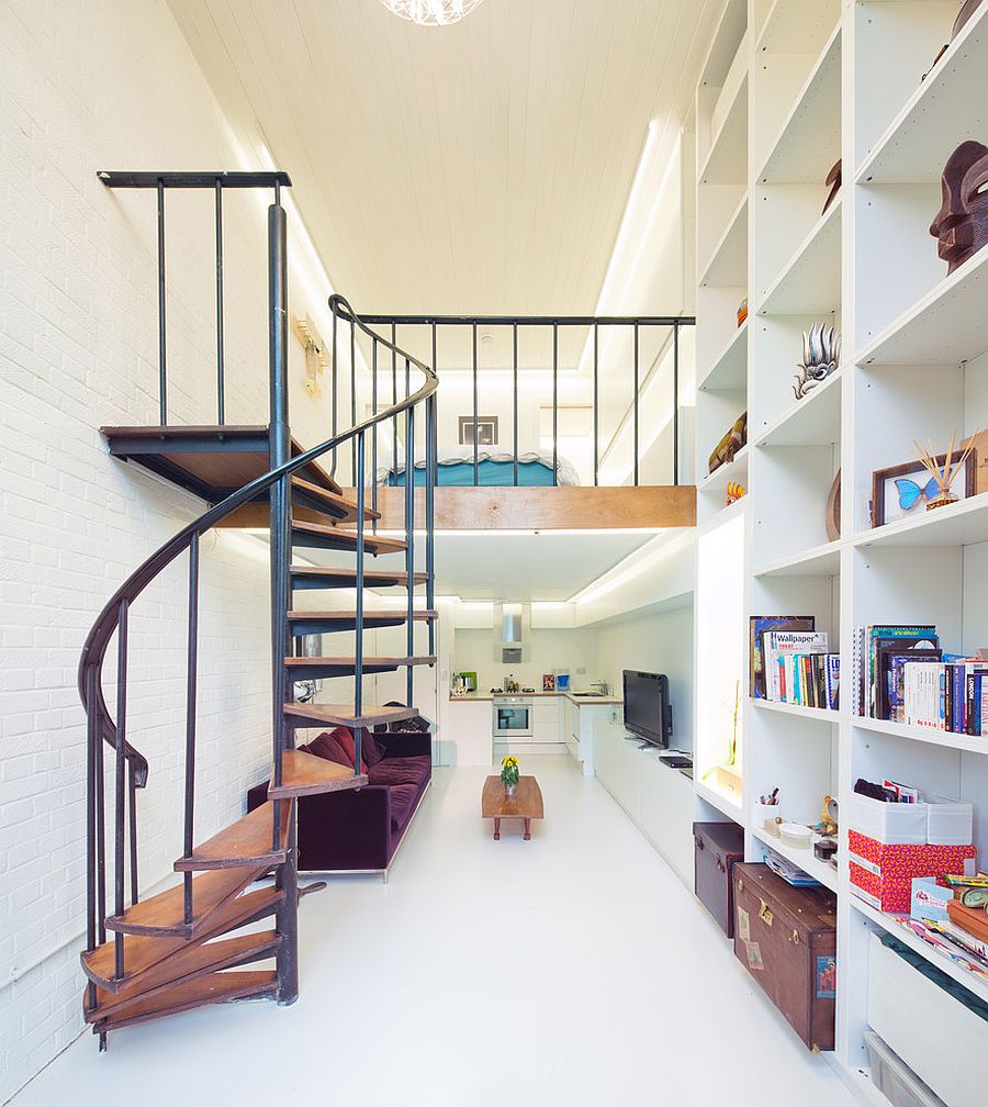 Contemporary-London-apartment-with-a-smart-mezzanine-level-and-spiral-staircase