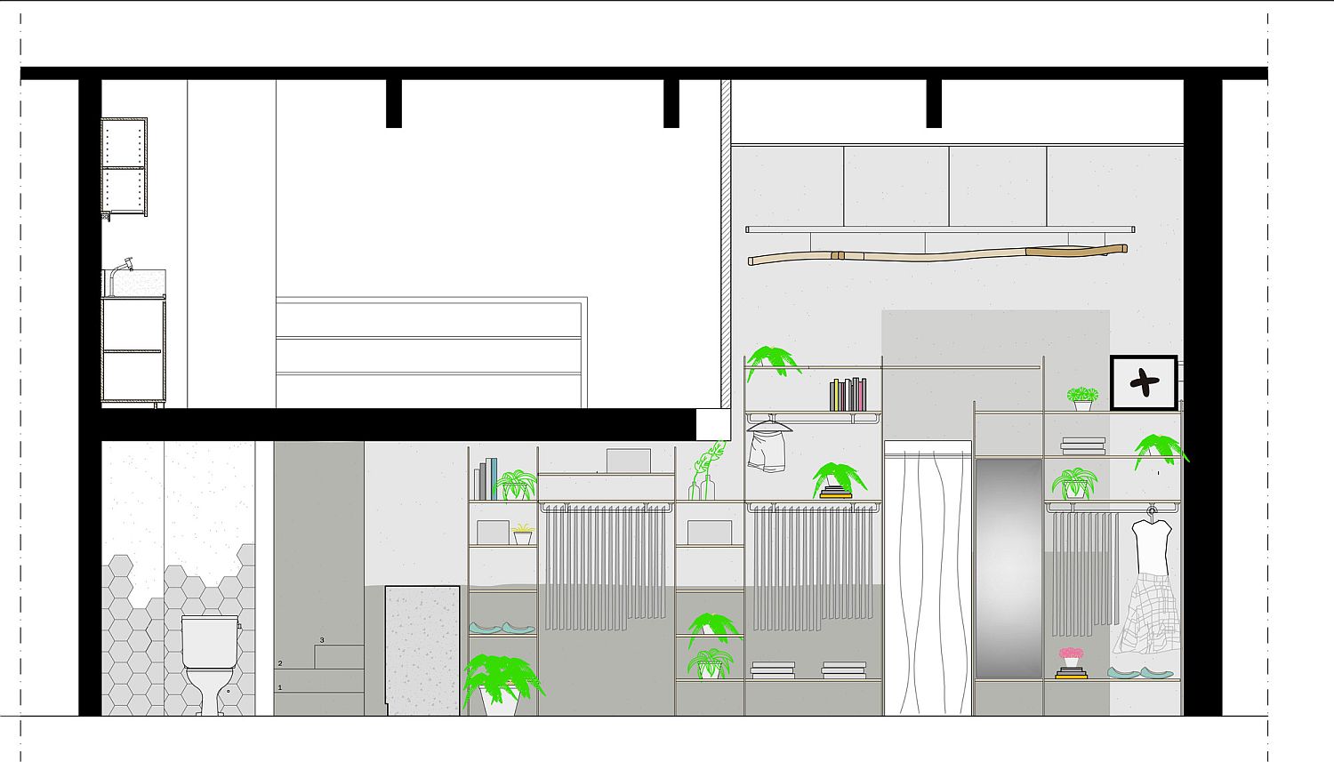 Design plan of the modern Self+ Store in Brazil