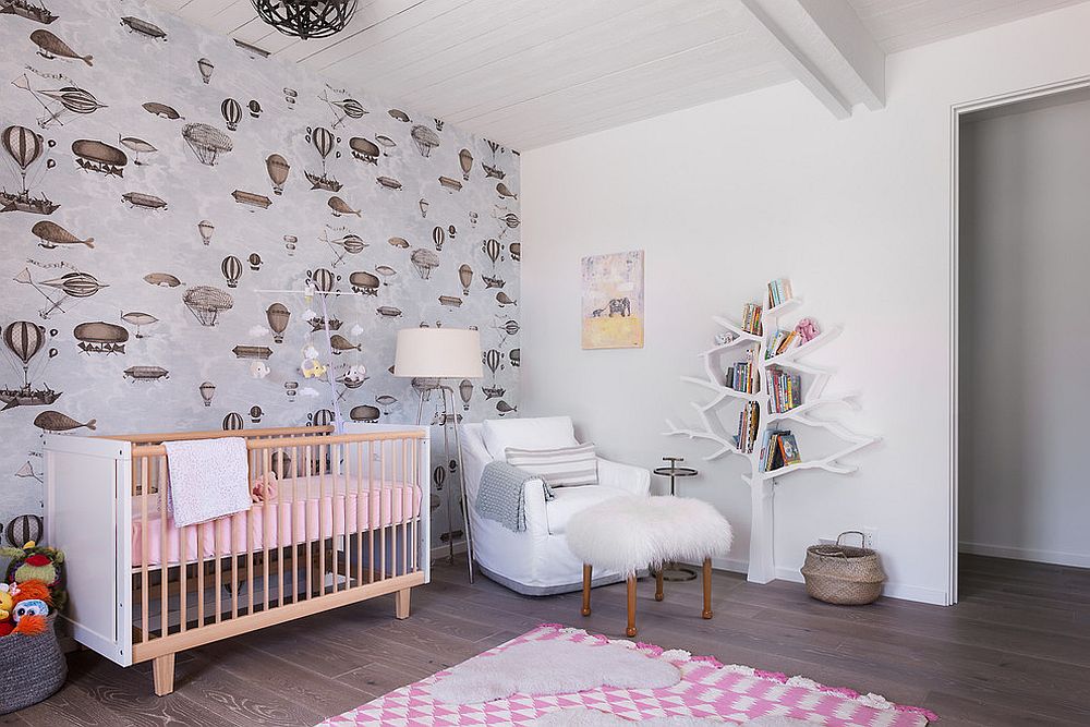 Finding the right pattern for the contemporary nursery in white