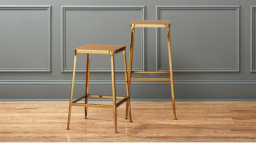 Cb2 gold online bar stools