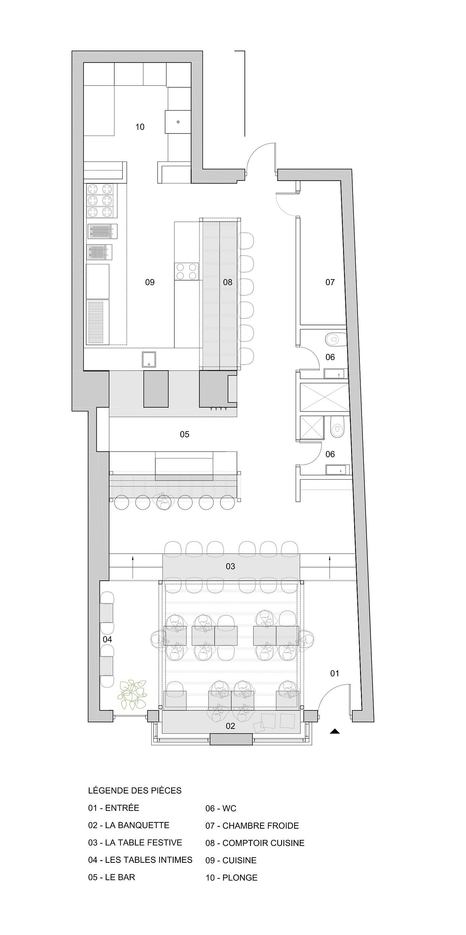 Floor plan of Hono Izakaya