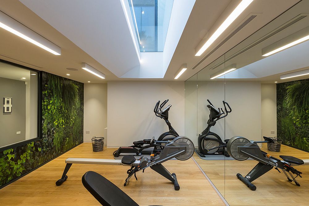 Home basement gym with ample lighting and right ventilation