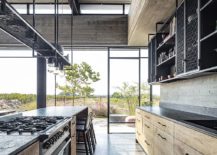 Metal-and-wood-kitchen-feels-both-modern-and-industrial-217x155