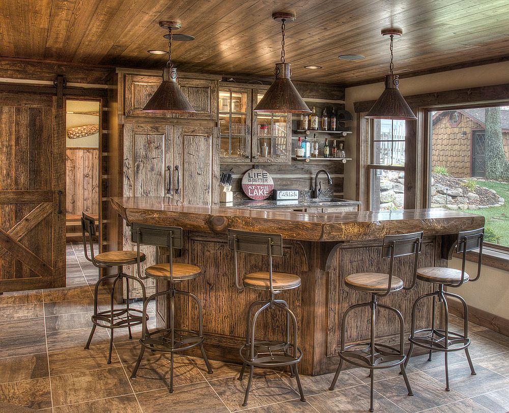 Rustic kitchen bar deals stools