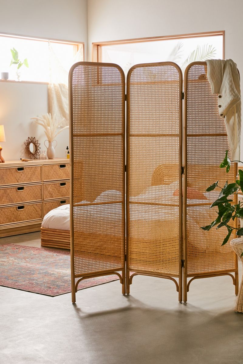 Rattan-room-divider-screen