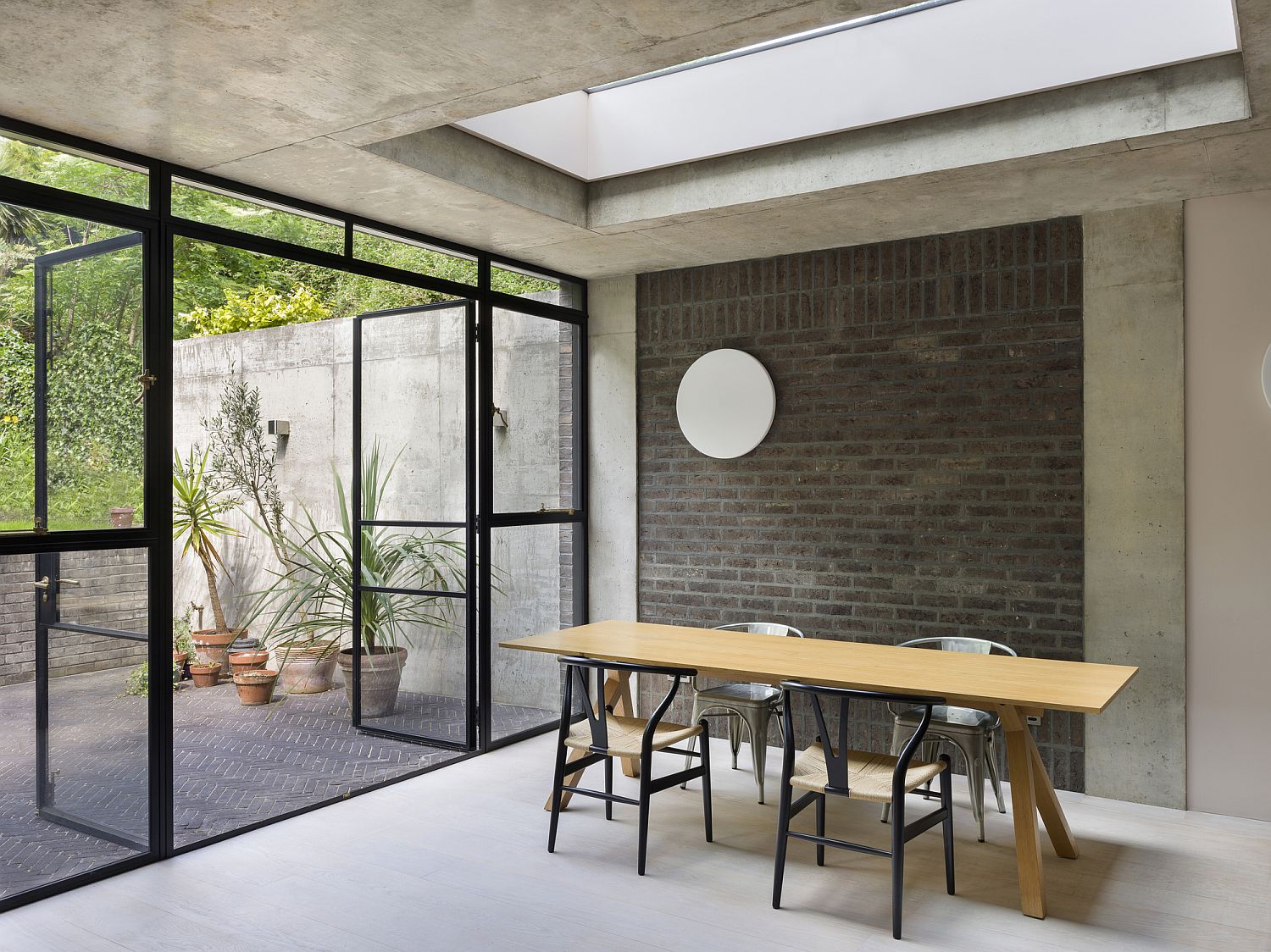 Skylight brings a flood of natural light into the rear extension dining space