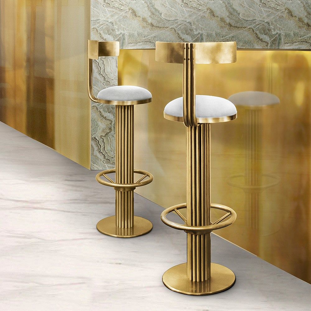 Sleek and stunning high-end bar stools in gold