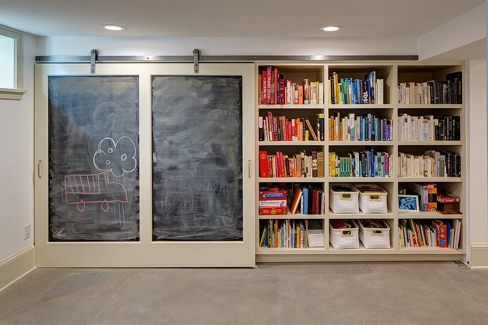 Small basement transformed into a beautiful kids'play zone and study