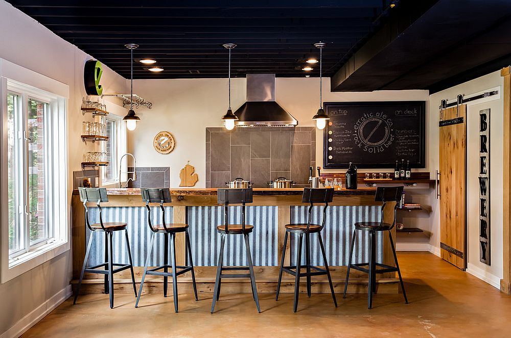 Stylish bar stools with industrial flair