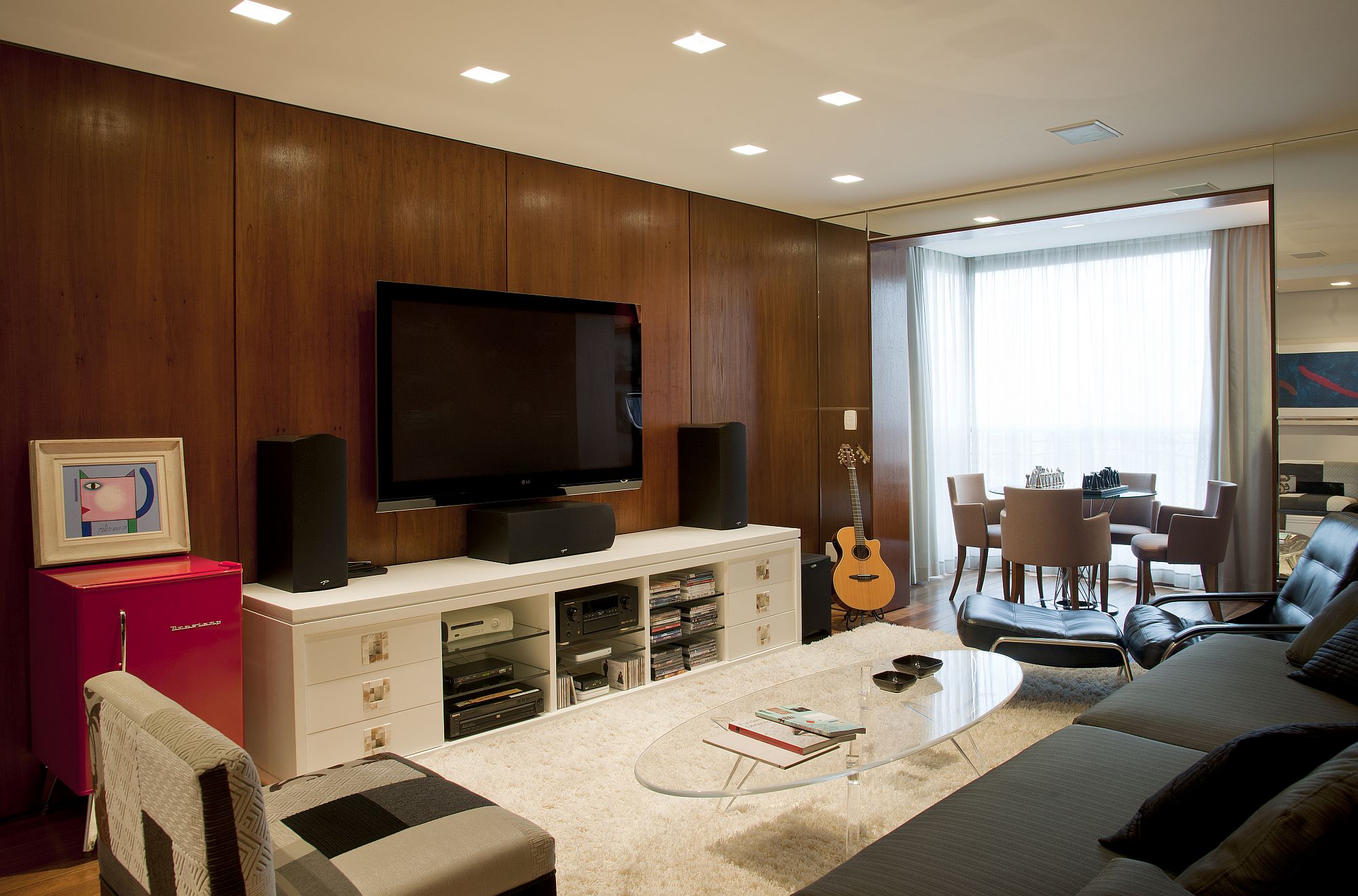 TV room and social zone for the stylish penthouse apartment