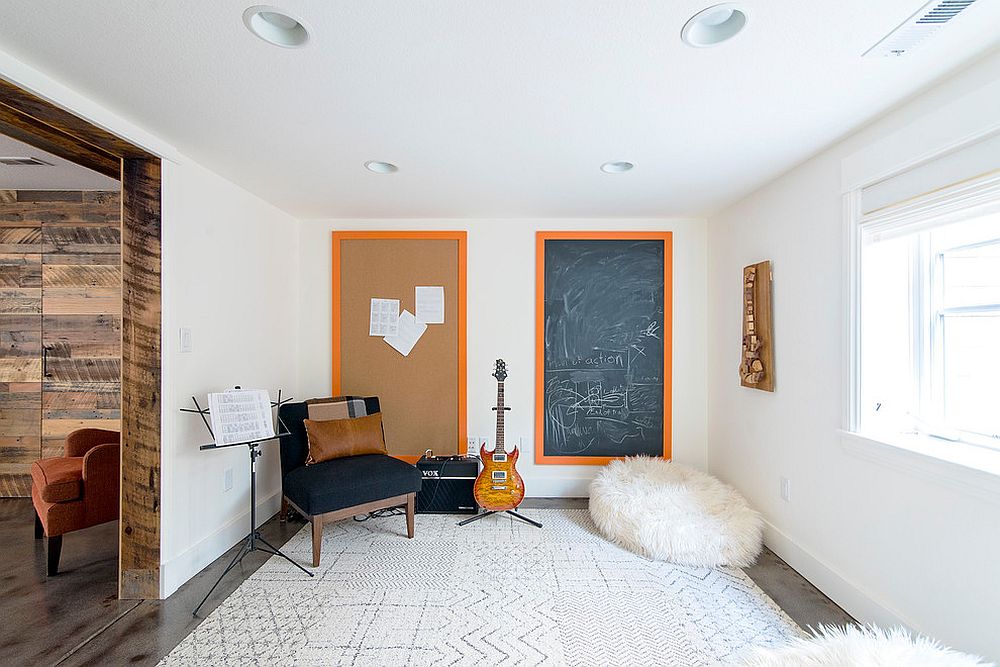 Tiny basement turned into a gorgeous sitting area