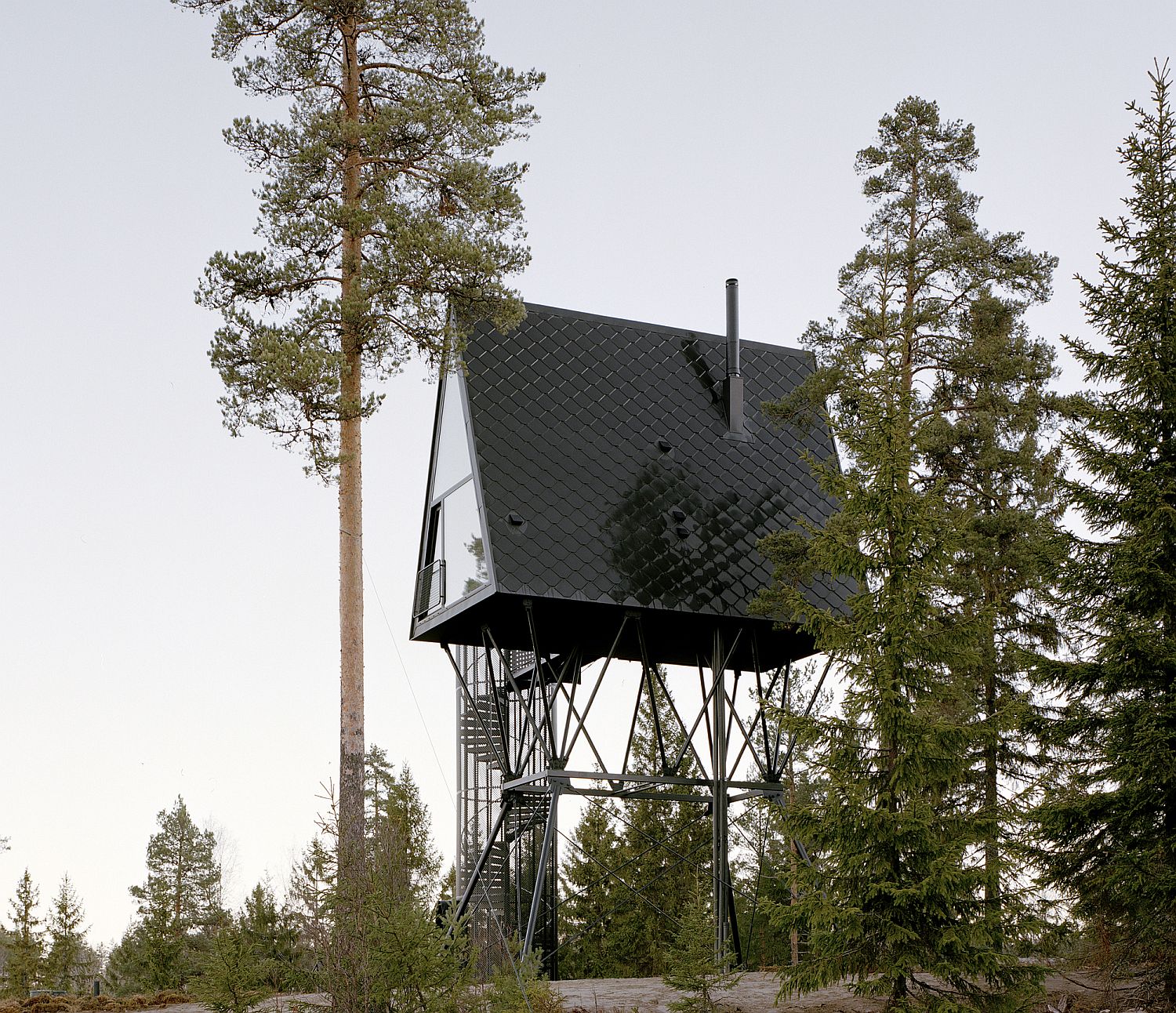 Unique and modern rental cabins in forests of Norway that stand on steel beams