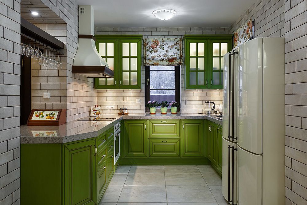 40 Beautiful And Refined Olive Green Kitchens - DigsDigs