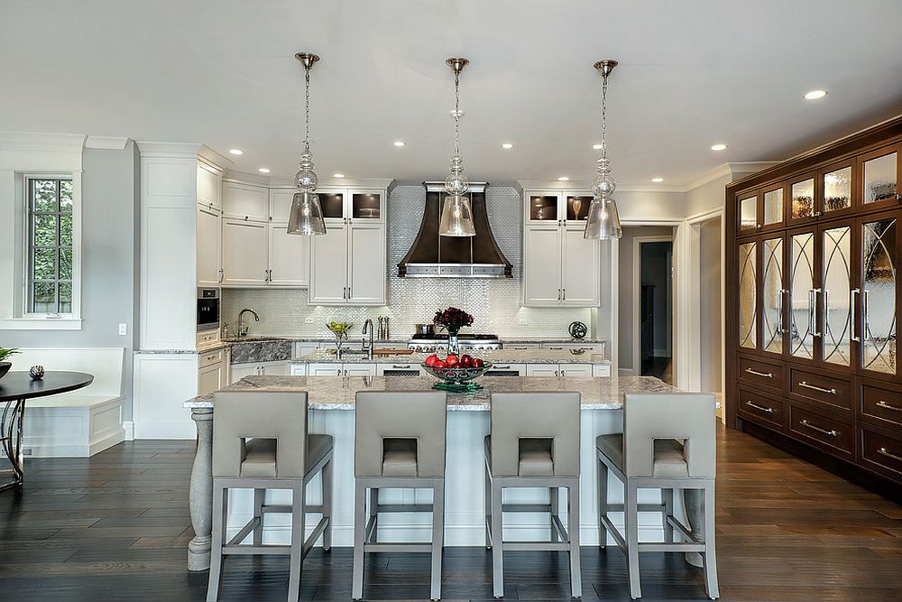 Comfortable and stylish leather bar stools for the modern kitchen stand out visually