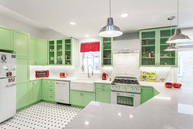 Modern Color Splash Green Kitchen that Usher in