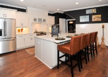 Posh-brown-leather-bar-stools-for-the-refined-transitional-kitchen-in-white-and-wood-217x155