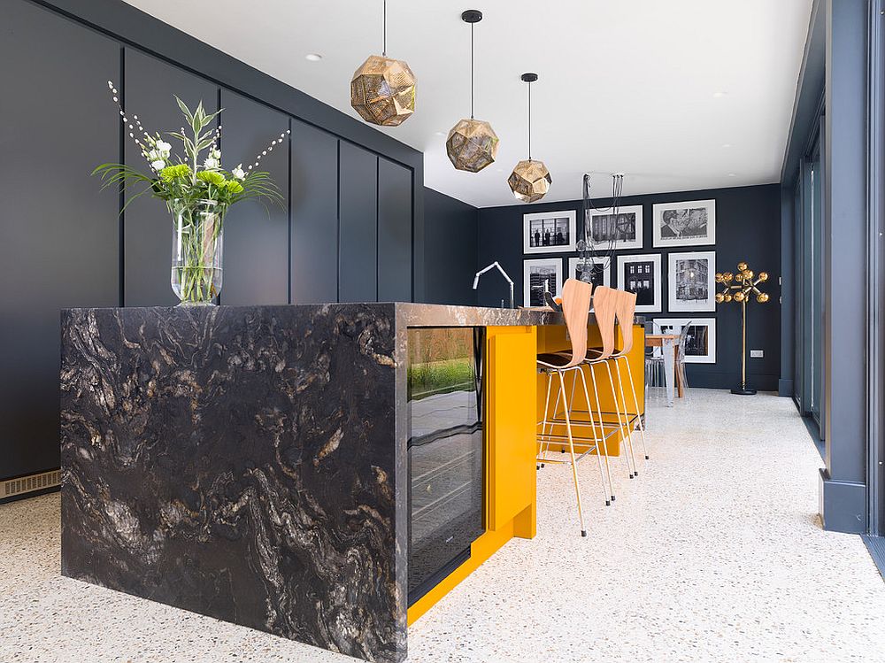 Striking black and white framed pieces for the sophisticated contemporary kitchen