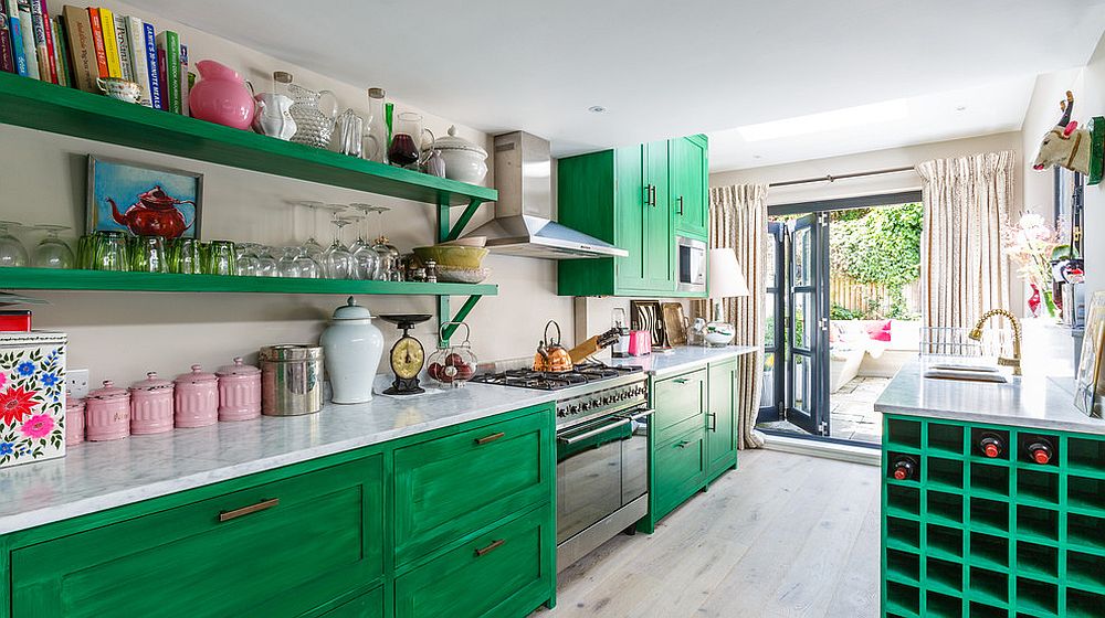 Stunning-eclectic-kitchen-in-white-and-green-with-cabinets-that-steal-the-spotlight