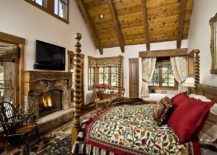 Timeless-rustic-bedroom-embraces-textural-contrast-and-an-overload-of-pattern-217x155