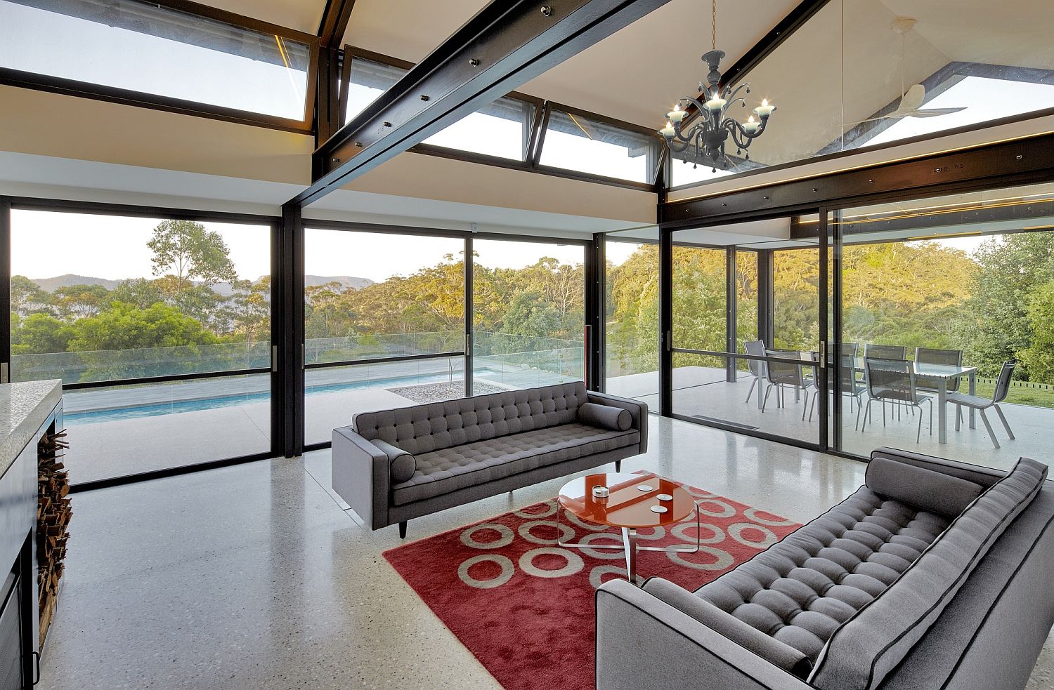 Unabated view of the valleys from the living area of the house